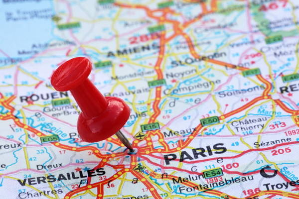 Carte pointant sur Paris