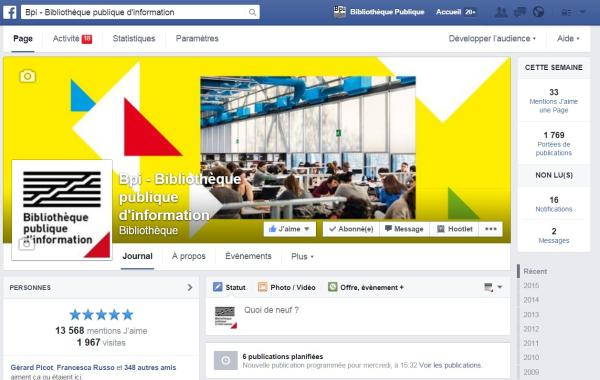 Page facebook de la Bpi