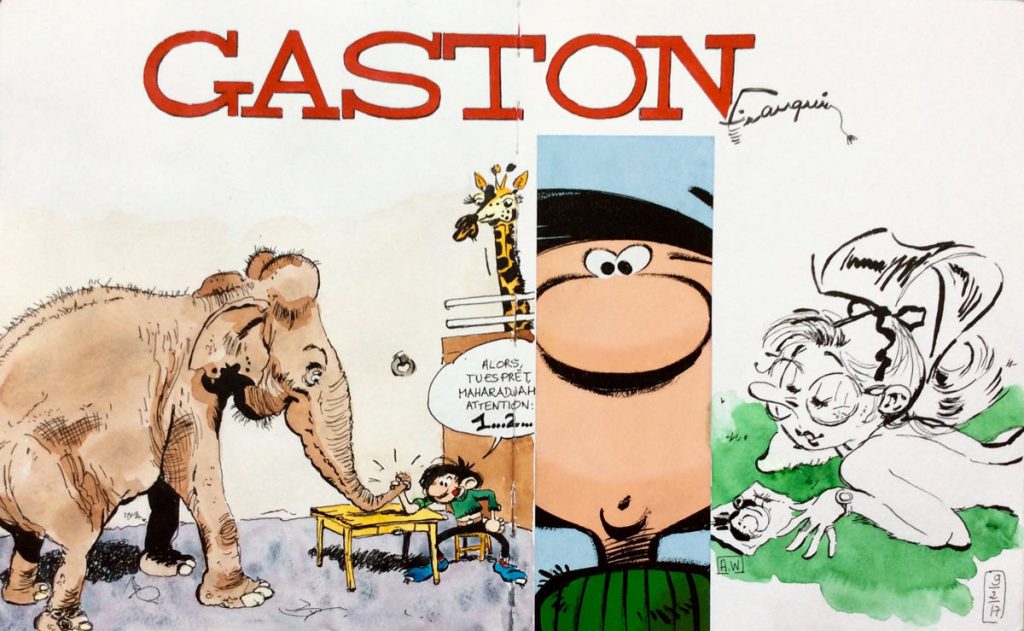 dessin de Anne Weber de l'exposition Gaston Lagaffe