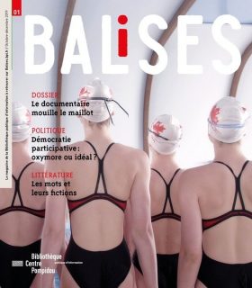 Des nageuses de dos, sur la couverture de Balises