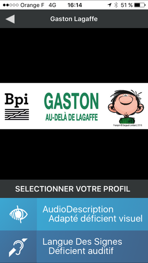 Visuel de l'exposition Gaston Lagaffe dans l'application Audiospot