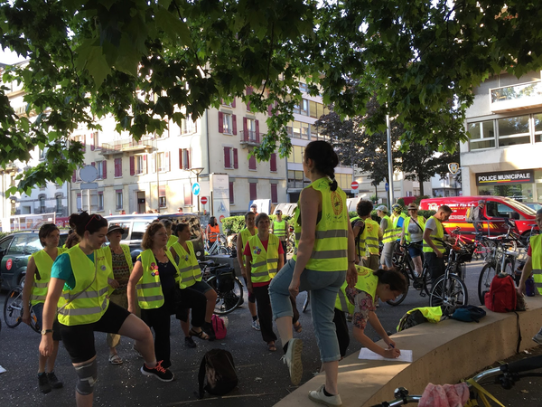 Photocaphie en plein air d'une séance d'échauffement