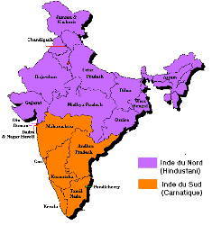 carte des musiques de l'Inde