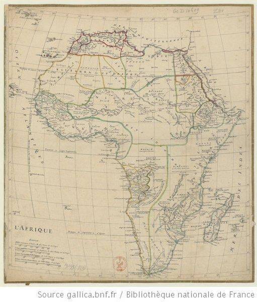 Carte de l'Afrique, 1750