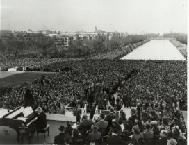 Phographie noir et blanc du concert de Marian Anderson