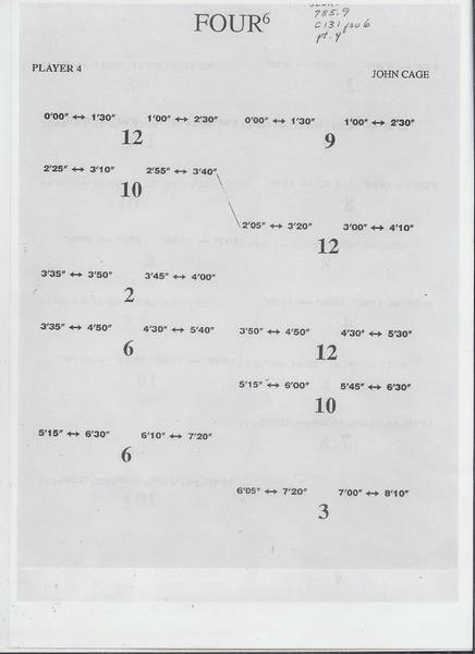 john cage four6 partition