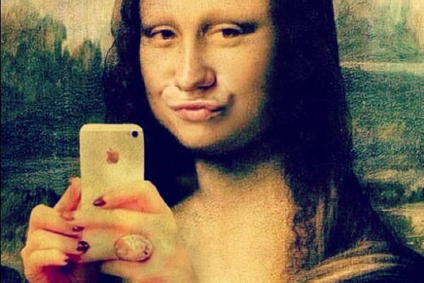 selfie de la joconde en duckface