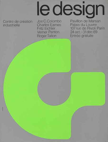 Affiche de l'exposition Qu'est-ce que le design en 1969