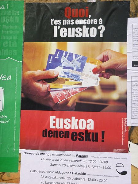 affiche pour l'Eusko, monnaie complémentaire